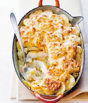 Hollandse visschotel met bloemkool